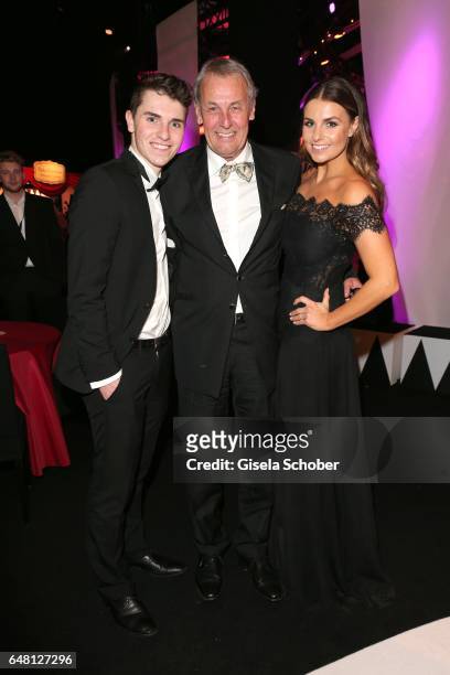 Joerg Wontorra and his daughter Laura Wontorra and his son Marcel Wontorra during the Goldene Kamera after show party at Messe Hamburg on March 4,...