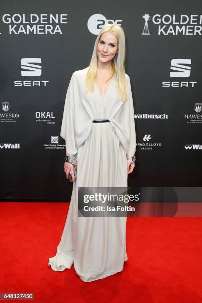 German news anchor Judith Rakers arrives for the Goldene Kamera on March 4, 2017 in Hamburg, Germany.