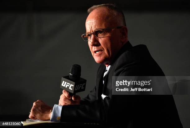 Executive Director of the Nevada State Athletic Commission Robert Bennett attends the UFC 209 press event at T-Mobile arena on March 4, 2017 in Las...