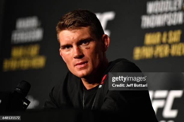 Welterweight Stephen Thompson attends the UFC 209 press event at T-Mobile arena on March 4, 2017 in Las Vegas, Nevada.