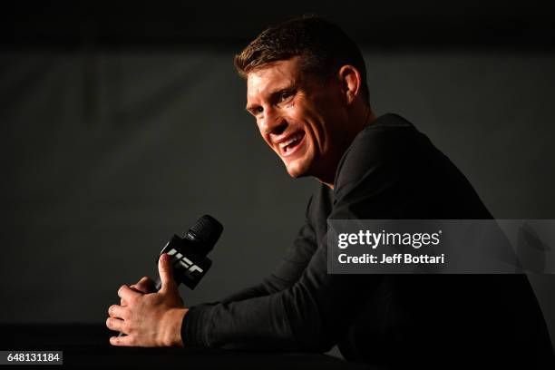 Welterweight Stephen Thompson attends the UFC 209 press event at T-Mobile arena on March 4, 2017 in Las Vegas, Nevada.