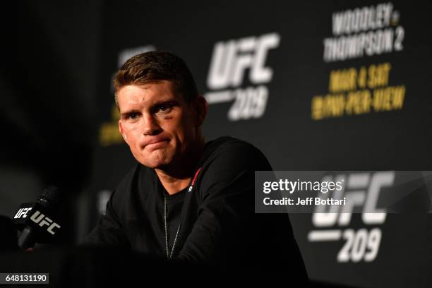 Welterweight Stephen Thompson attends the UFC 209 press event at T-Mobile arena on March 4, 2017 in Las Vegas, Nevada.