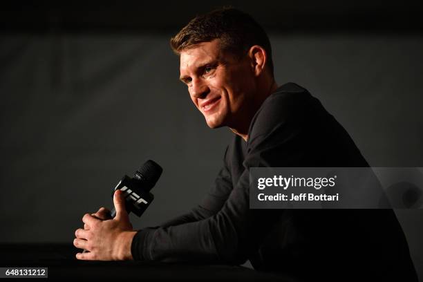 Welterweight Stephen Thompson attends the UFC 209 press event at T-Mobile arena on March 4, 2017 in Las Vegas, Nevada.