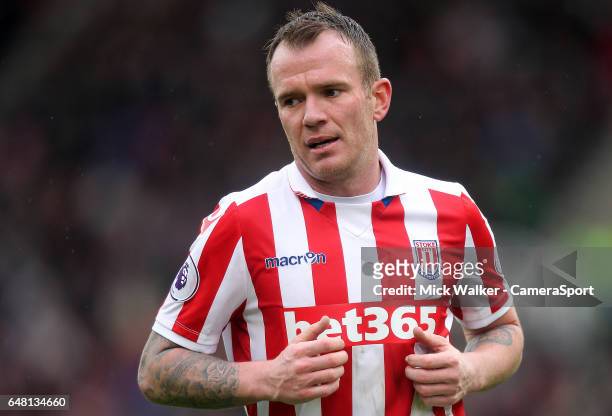 Stoke City's Glenn Whelan during the Premier League match between Stoke City and Middlesbrough at Bet365 Stadium on March 4, 2017 in Stoke on Trent,...
