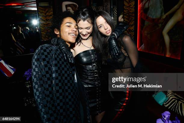 Luka Sabbat, Bella Hadid, and Adriana Mora attend Chrome Hearts X Bella Hadid Collaboration Launch as part of Paris Fashion Week at Chrome Hearts on...