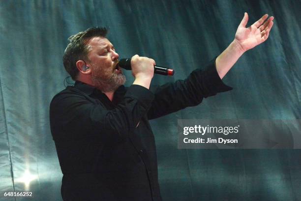 Guy Garvey of Elbow performs live on stage at the Hammersmith Apollo on March 4, 2017 in London, United Kingdom.