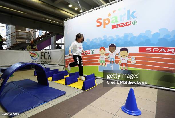 General view of the 'Market Square' on day two of the 2017 European Athletics Indoor Championships at Kombank Arena on March 4, 2017 in Belgrade,...