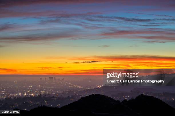colorful los angeles sunset - beverly hills california stock pictures, royalty-free photos & images