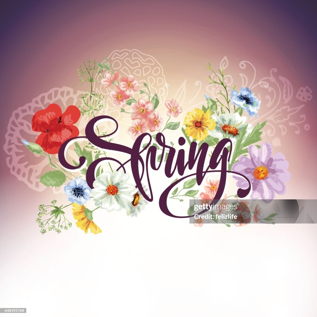 Spring Fancy Letters Spring Flowers With Lettering High-Res Vector Graphic - Getty Images