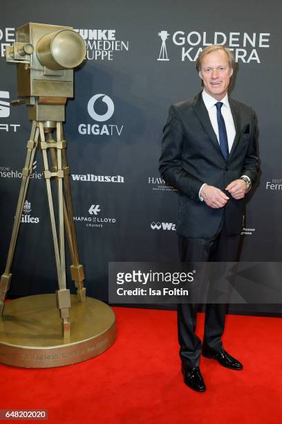 German moderator Gerhard Delling arrives for the Goldene Kamera on March 4, 2017 in Hamburg, Germany.