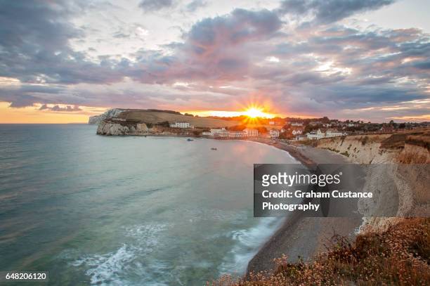 freshwater bay - isle of wight stock pictures, royalty-free photos & images
