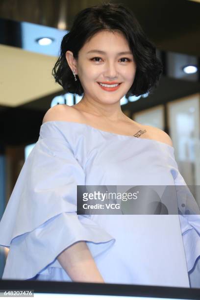 Actress Barbie Hsu attends a commercial activity on March 5, 2017 in Taipei, Taiwan of China.