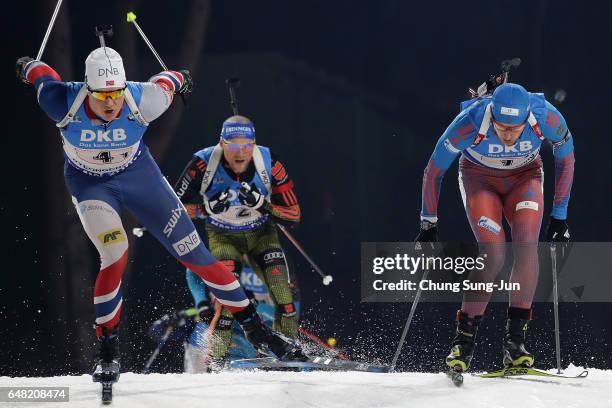 Vetle Sjastad Christiansen of Norway competes in the Men's 4x7.5km Relay during the BMW IBU World Cup Biathlon 2017 - test event for PyeongChang 2018...