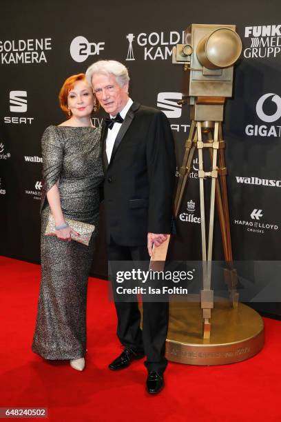 Juergen Prochnow and his wife Verena Prochnow-Wengler arrives for the Goldene Kamera on March 4, 2017 in Hamburg, Germany.