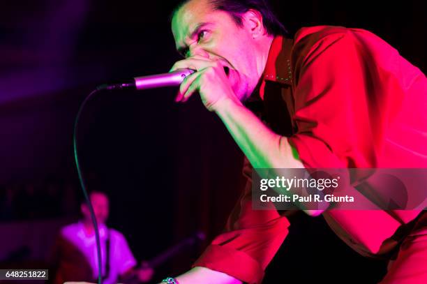 Mike Patton of Faith No More performs on stage at the Hollywood Palladium on November 11, 2010 in Los Angeles, California.