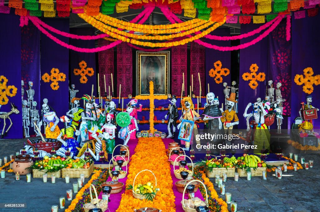 México City: A Day of the Dead Altar at the Basilica of the Virgin Guadalupe