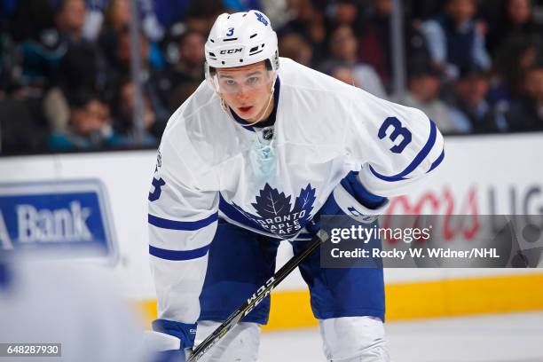 Alexey Marchenko of the Toronto Maple Leafs skates against the San Jose Sharks at SAP Center on February 28, 2017 in San Jose, California.