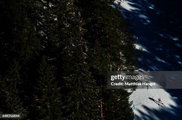 Anders Gloeersen of Norway leads the field during the Men's Cross Country Mass Start during the FIS Nordic World Ski Championships on March 5, 2017...