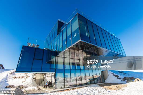 restaurant on gaislachkogl in sölden, austria - skipiste stock pictures, royalty-free photos & images