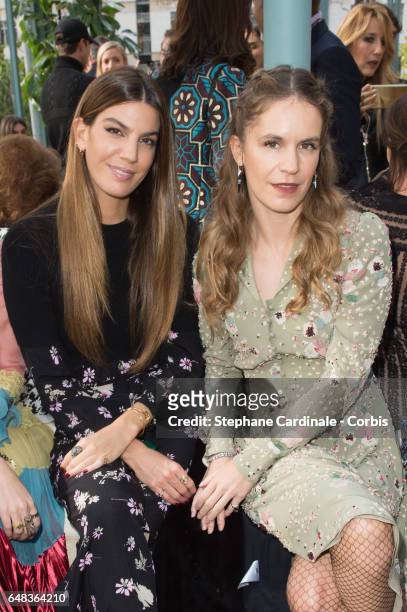 Bianca Brandolini d'Adda and Eugenia Niarchos attend the Valentino show as part of the Paris Fashion Week Womenswear Fall/Winter 2017/2018 on March...