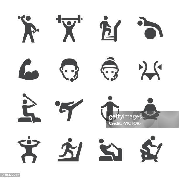 ilustrações, clipart, desenhos animados e ícones de ícones de ginásio - série acme - yoga instructor