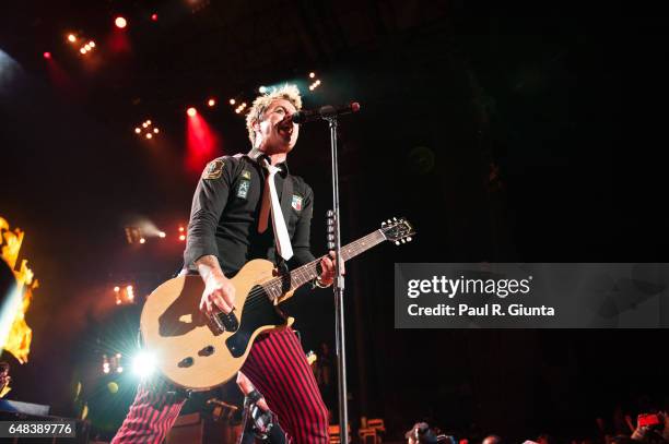 Billie Joe Armstrong of Green Day performs onstage at the Verizon Wireless Amphitheatre on August 31, 2010 in Irvine, California.