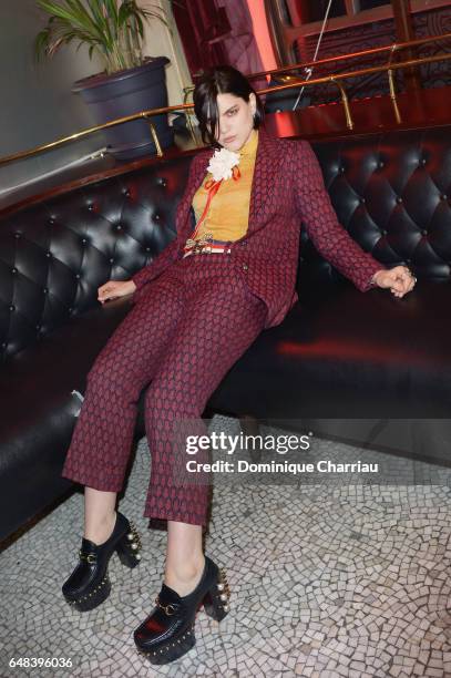 SoKo attends the "L'Oreal Paris Dinner Hosted By Julianne Moore" as part of the Paris Fashion Week Womenswear Fall/Winter 2017/2018 on March 5, 2017...