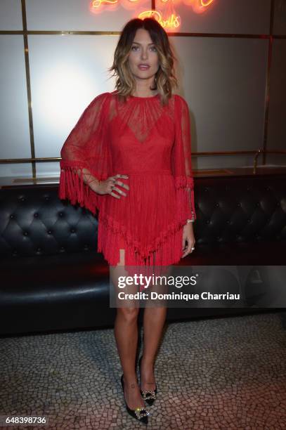 Caroline Receveur attends the "L'Oreal Paris Dinner Hosted By Julianne Moore" as part of the Paris Fashion Week Womenswear Fall/Winter 2017/2018 on...