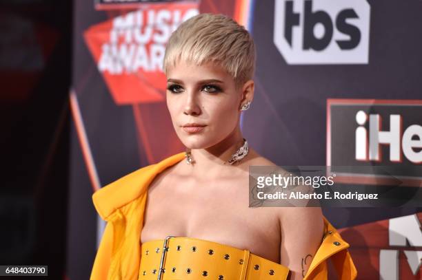 Singer Halsey attends the 2017 iHeartRadio Music Awards which broadcast live on Turner's TBS, TNT, and truTV at The Forum on March 5, 2017 in...