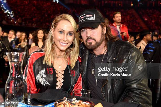 Tish Cyrus and singer-songwriter Billy Ray Cyrus attend the 2017 iHeartRadio Music Awards which broadcast live on Turner's TBS, TNT, and truTV at The...
