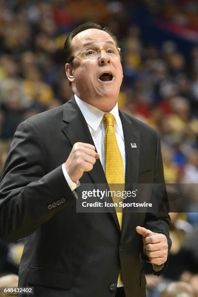 Wichita St. Head coach Gregg Marshall during the championship game of the Missouri Valley Conference Men's Basketball Tournament game between the...