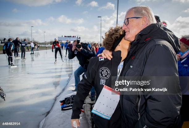 Princess Margriet of The Netherlands and her husband Pieter van Vollenhoven at the Hollandse 100 ice skating and cycling fund raising event at...