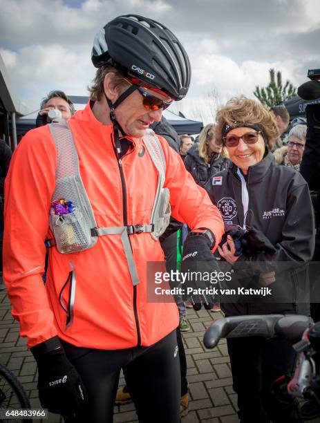 Princess Margriet of The Netherlands and her son Prince Pieter-Christiaan at the Hollandse 100 ice skating and cycling fund raising event at...