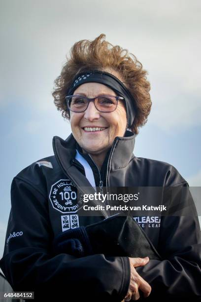 Princess Margriet of The Netherlands at the Hollandse 100 ice skating and cycling fund raising event at Flevonice on March 5, 2017 in Biddinghuizen,...