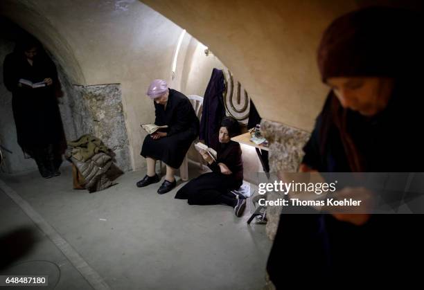 Jerusalem, Israel Israeli women pray in the tunnels under the western wall of the Temple Mount in the historic city center of Jerusalem on February...