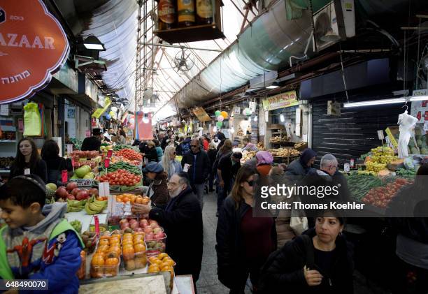 Jerusalem, Israel Mahane Yehuda market in Jerusalem on February 08, 2017 in Jerusalem, Israel.