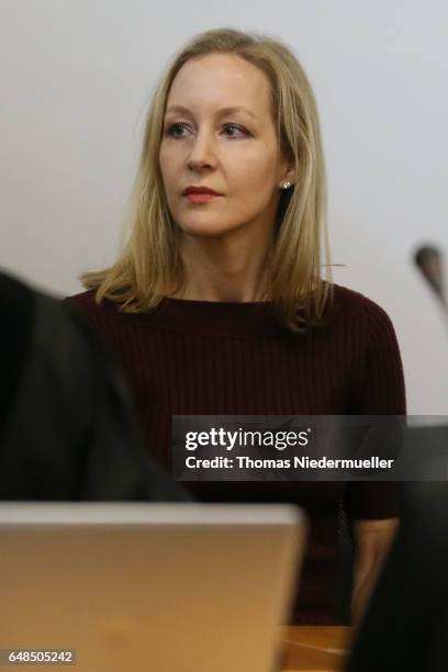 Meike Schlecker daughter of Anton Schlecker, founder of the now bankrupt German drugstore chain Schlecker, attends the first day of her Father's...