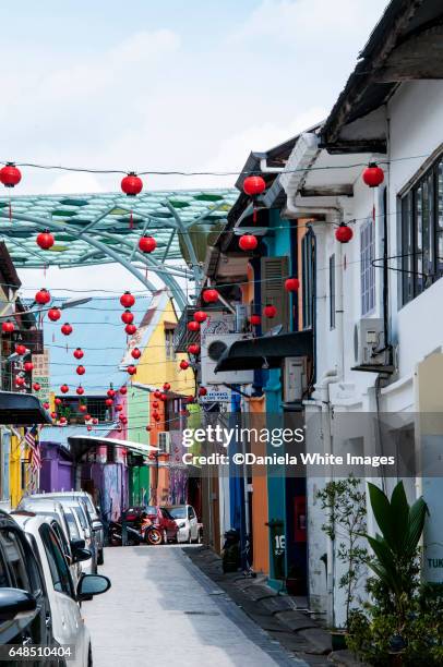 kuching shophouses, borneo, malaysia - sarawak borneo stock pictures, royalty-free photos & images