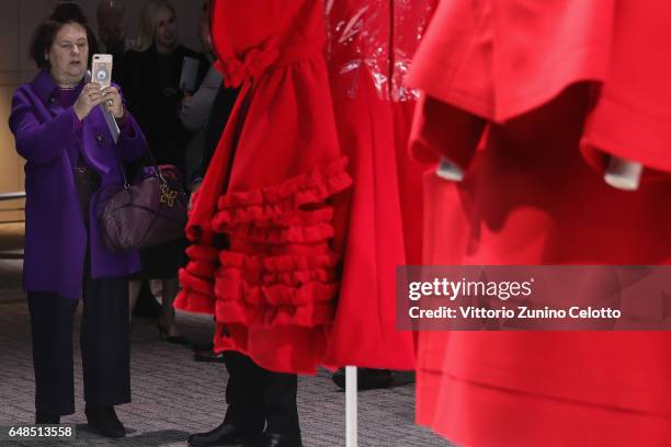 General view of Comme Des Garcons dresses during the "Rei Kawakubo Comme Des Garcons Art Of The In-Between" Presentation as part of the Paris Fashion...
