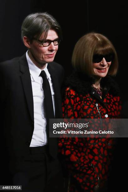 Andrew Bolton and Anna Wintour attend the "Rei Kawakubo Comme Des Garcons Art Of The In-Between" Presentation as part of the Paris Fashion Week...