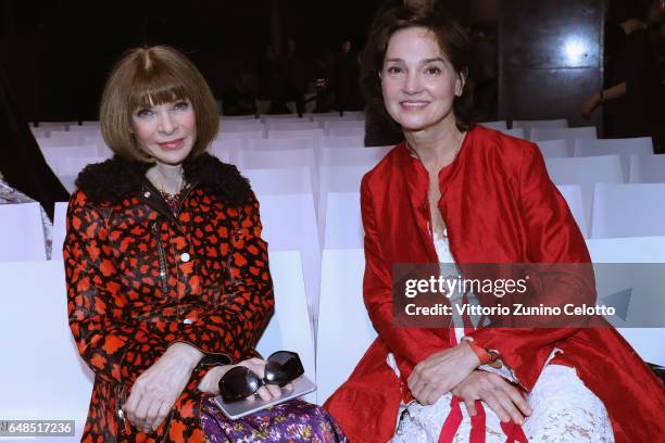 Anna Wintour and Carrie Rebora Barratt attend the "Rei Kawakubo Comme Des Garcons Art Of The In-Between" Presentation as part of the Paris Fashion...