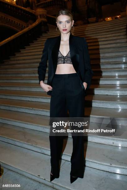 Lily Donaldson attends the Stella McCartney show as part of the Paris Fashion Week Womenswear Fall/Winter 2017/2018 on March 6, 2017 in Paris, France.