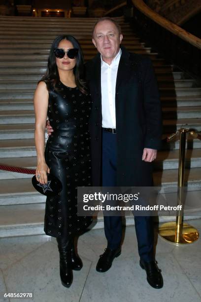 Of Kering Group, Francois-Henri Pinault and his wife actress Salma Hayek attend the Stella McCartney show as part of the Paris Fashion Week...