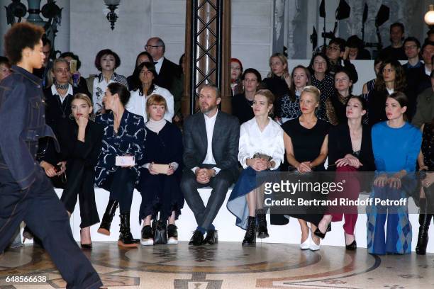 Husband of Stella, Alasdhair Willis, Natalia Vodianova, Pamela Anderson, Marie-Agnes Gillot and Charlotte Casiraghi attend the Stella McCartney show...