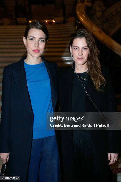 Charlotte Casiraghi and Juliette Maillot attend the Stella McCartney show as part of the Paris Fashion Week Womenswear Fall/Winter 2017/2018 on March...