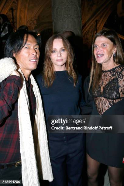 Stylist Stella McCartney and Anna Dello Russo pose after the Stella McCartney show as part of the Paris Fashion Week Womenswear Fall/Winter 2017/2018...