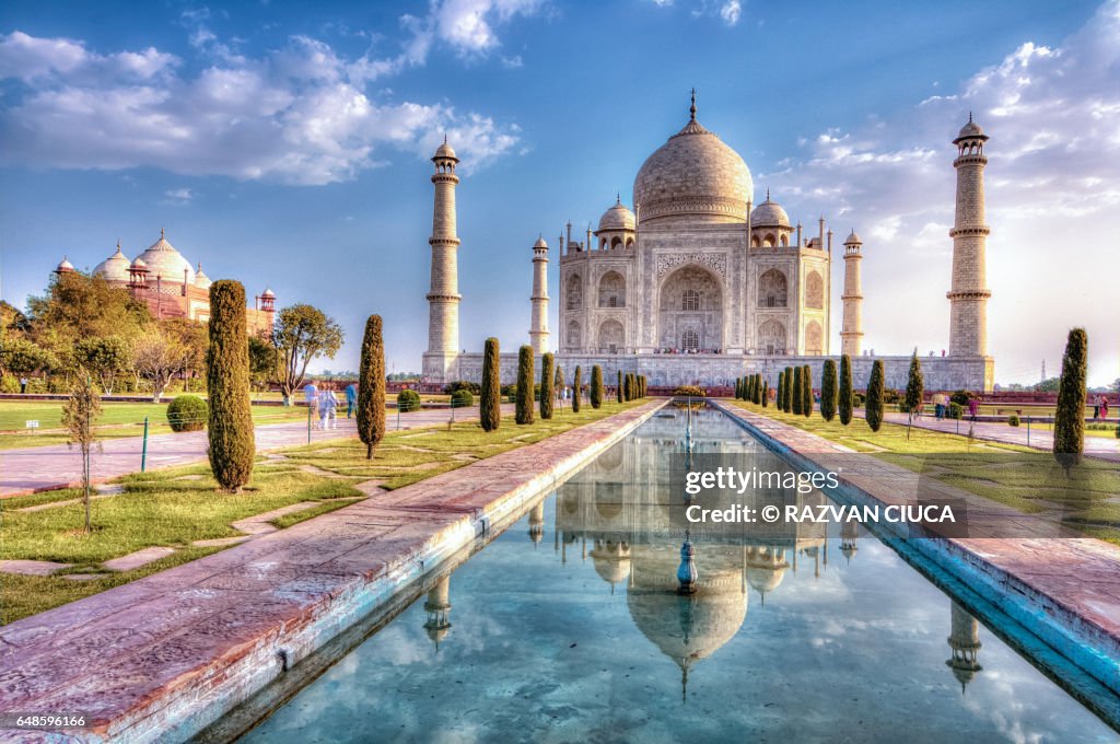 Taj Mahal in autumn time