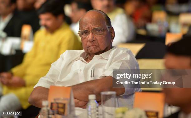 Nationalist Congress Party President Sharad Pawar during the launch of Subhash Chandra, Chairman, Essel Group during the launch of his autobiography,...