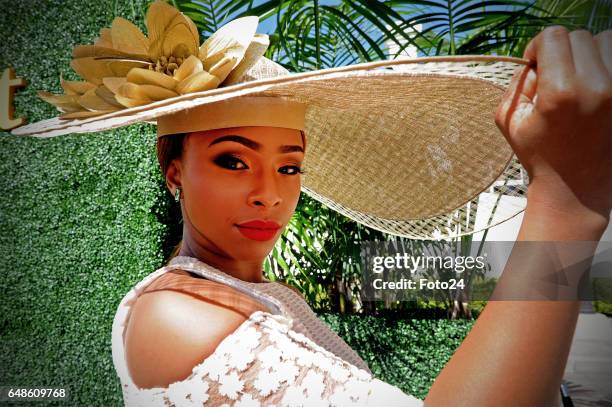 Media personality Boity Thulo during the 2017 Veuve Clicquot Masters Polo at the Val de Vie Estate on March 04, 2017 in Cape Town, South Africa. The...