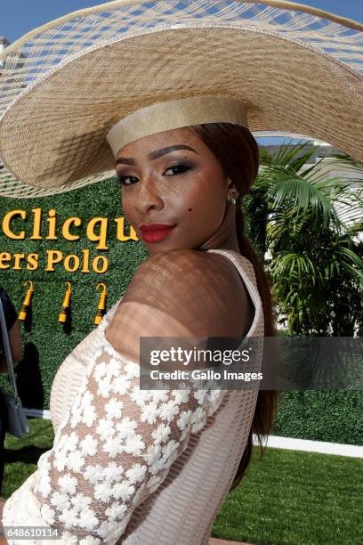 Boitumelo Thulo, professionally known as "Boity" during the 2017 Veuve Clicquot Masters Polo at the Val de Vie Estate on March 04, 2017 in Cape Town,...